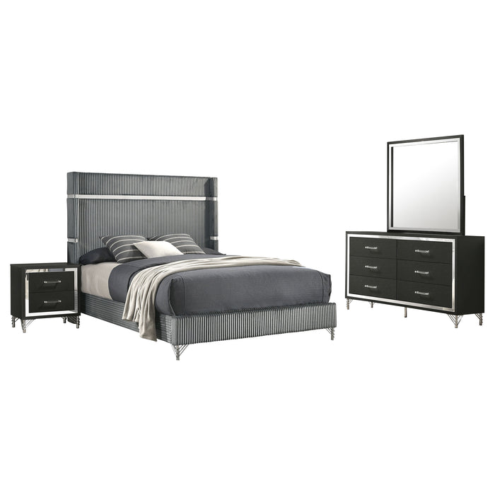 Lucia 4 & 5 Piece Bedroom Set King & Queen Beige & Grey - California Furniture (Coachella, CA)