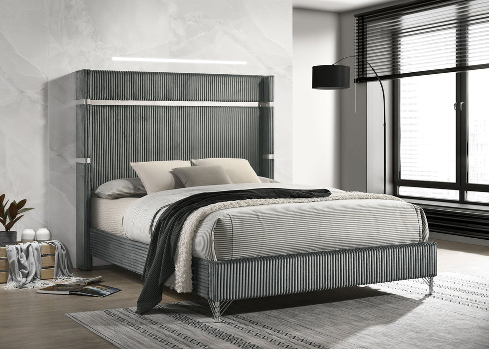 Lucia Eastern King & Queen Bed Beige & Grey - California Furniture (Coachella, CA)