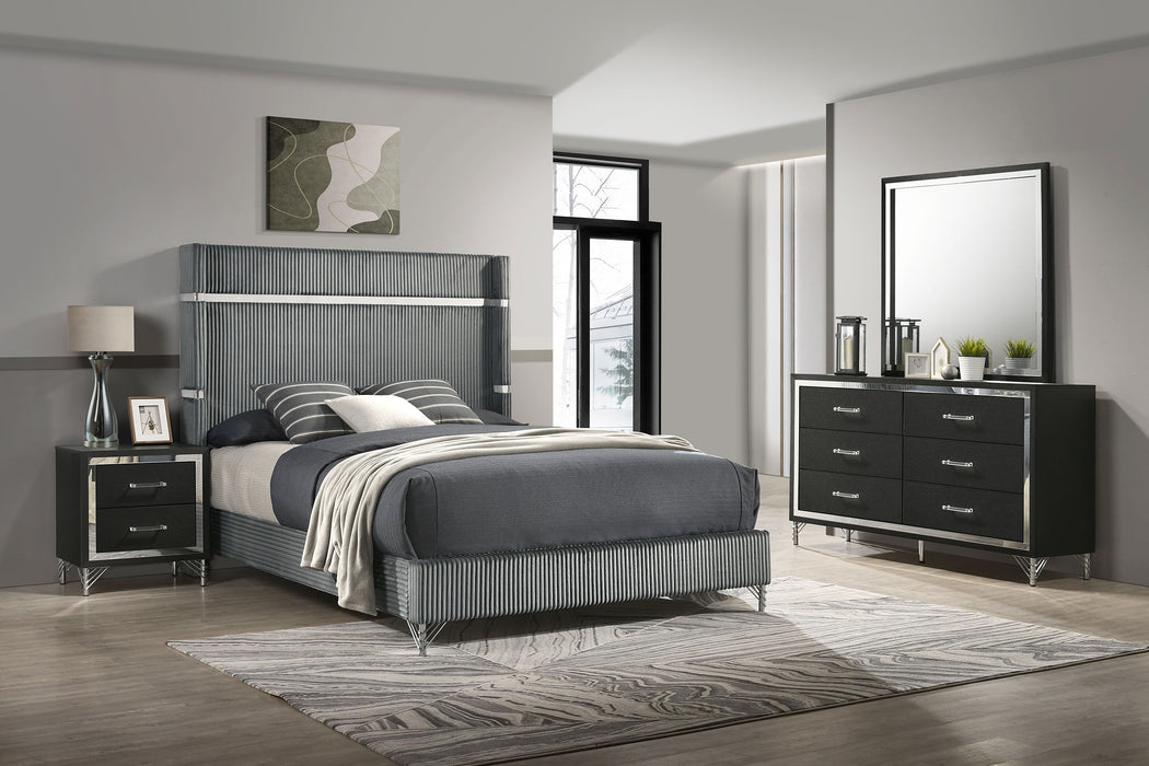 Lucia 4 & 5 Piece Bedroom Set King & Queen Beige & Grey - California Furniture (Coachella, CA)