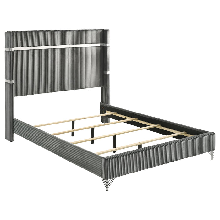 Lucia 4 & 5 Piece Bedroom Set King & Queen Beige & Grey - California Furniture (Coachella, CA)