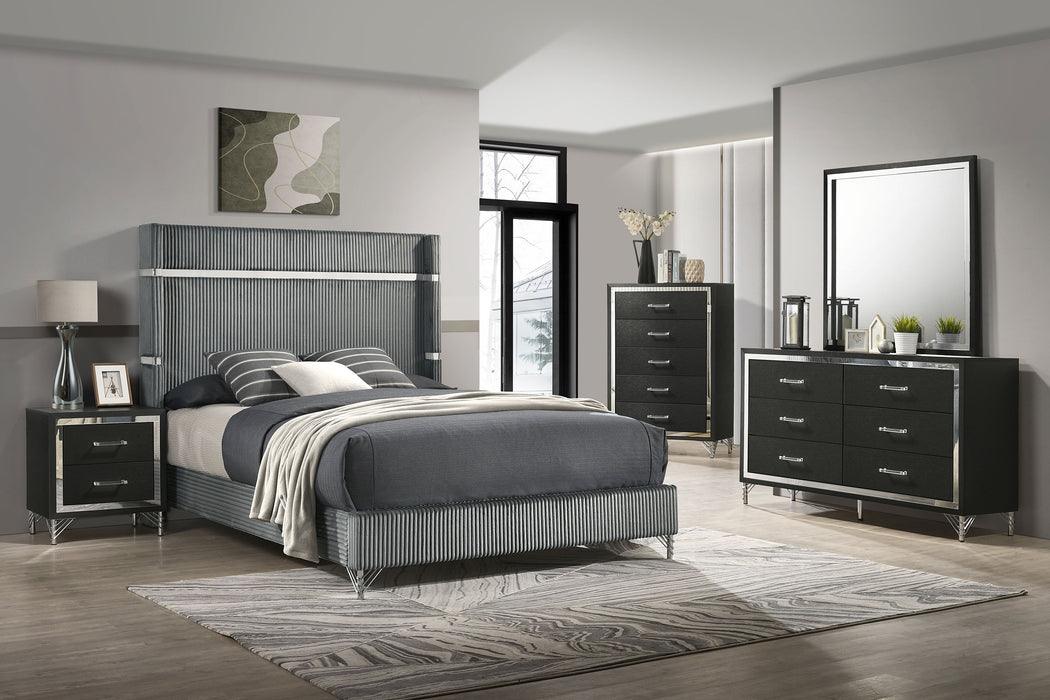 Lucia 4 & 5 Piece Bedroom Set King & Queen Beige & Grey - California Furniture (Coachella, CA)