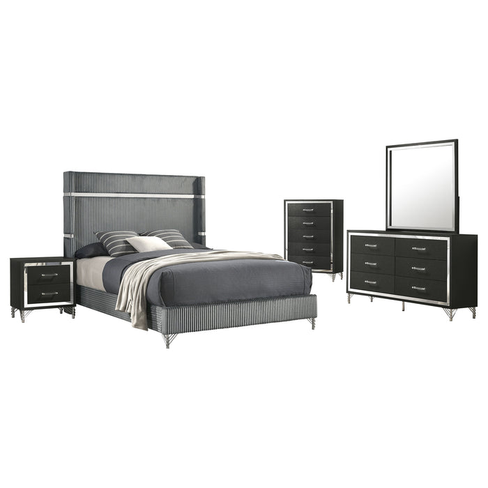 Lucia 4 & 5 Piece Bedroom Set King & Queen Beige & Grey - California Furniture (Coachella, CA)