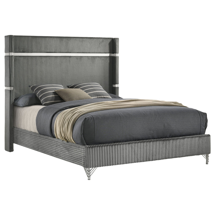 Lucia Eastern King & Queen Bed Beige & Grey - California Furniture (Coachella, CA)