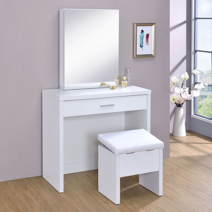 Harvey Makeup Vanity Table with Mirror and Stool - California Furniture (Coachella, CA)