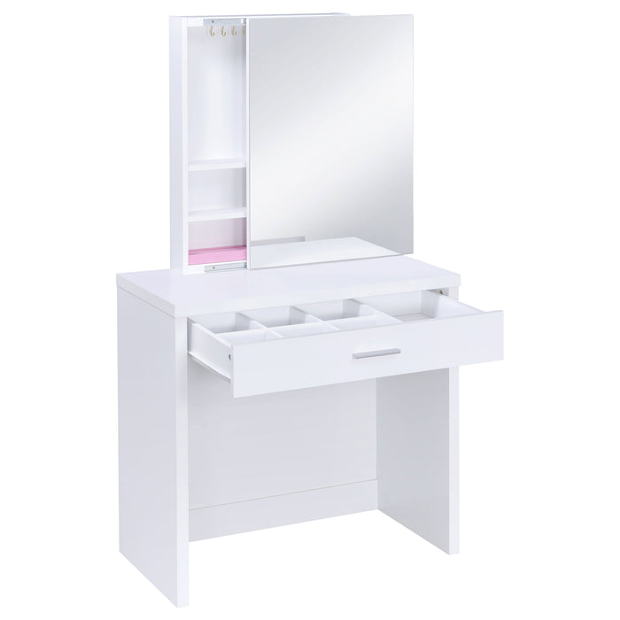 Harvey Makeup Vanity Table with Mirror and Stool - California Furniture (Coachella, CA)