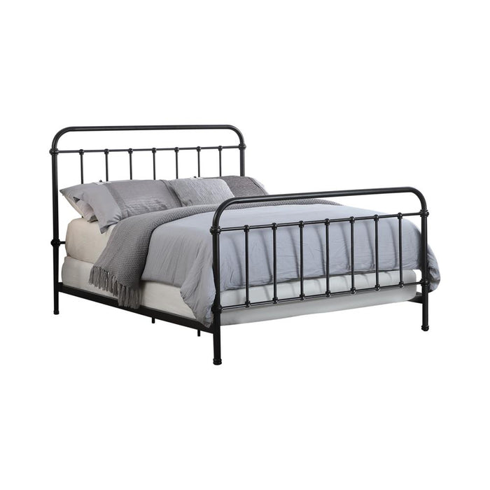 Livingston California King, E.King, & Queen Panel Metal Bed Dark Bronze - California Furniture (Coachella, CA)
