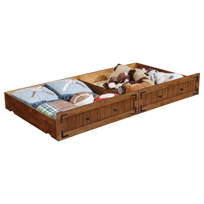 Oakdale Wood Twin Daybed with Trundle Rustic Honey - California Furniture (Coachella, CA)