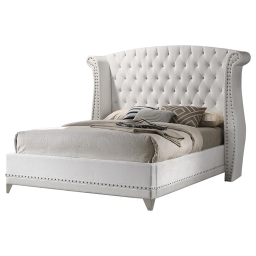 Barzini California King, Eking, & Queen Wingback Tufted Bed White - California Furniture (Coachella, CA)