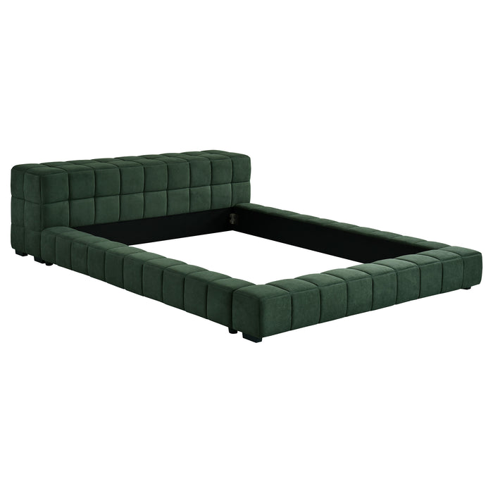 Trinity California King, E.king, Queen, & Full Bed Green & Light Taupe - California Furniture (Coachella, CA)