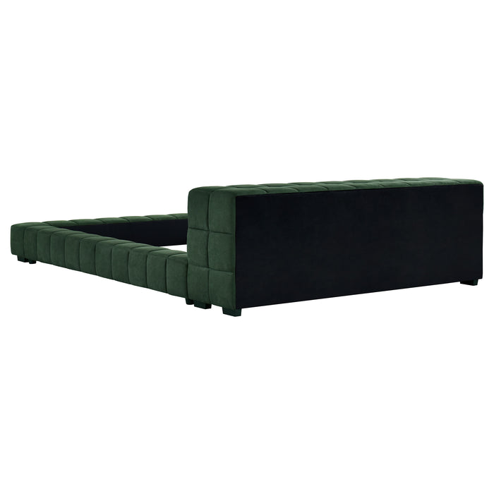 Trinity California King, E.king, Queen, & Full Bed Green & Light Taupe - California Furniture (Coachella, CA)