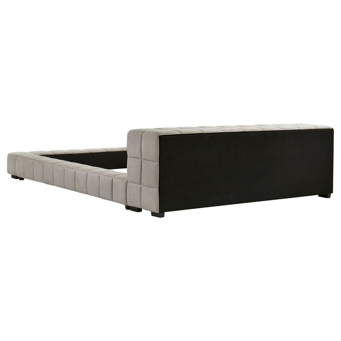Trinity California King, E.king, Queen, & Full Bed Green & Light Taupe - California Furniture (Coachella, CA)