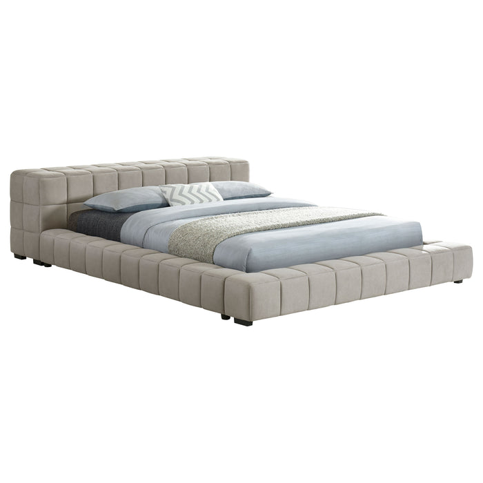 Trinity California King, E.king, Queen, & Full Bed Green & Light Taupe - California Furniture (Coachella, CA)