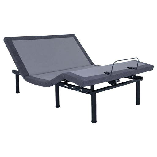 Negan Eastern King, E.King, Queen, & Twin XL Adjustable Bed Base Grey and Black - California Furniture (Coachella, CA)