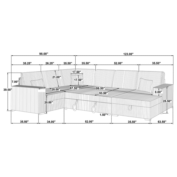 Devonshire Pull-Out Sleeper Sectional Sofa - California Furniture (Coachella, CA)