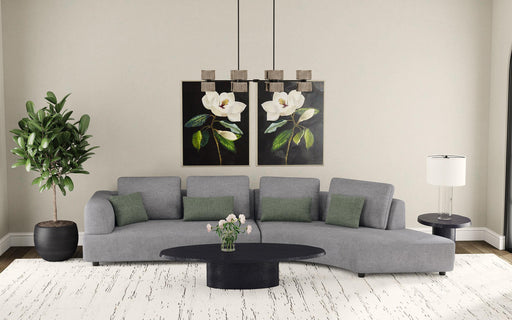 Toscano 134-inch Upholstered Sectional Sofa Grey - California Furniture (Coachella, CA)