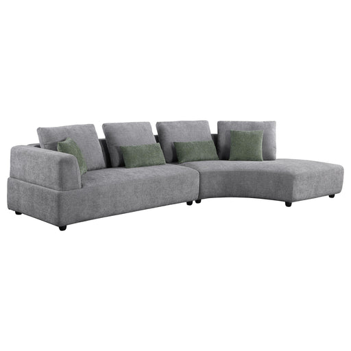 Toscano 134-inch Upholstered Sectional Sofa Grey - California Furniture (Coachella, CA)