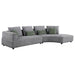 Toscano 134-inch Upholstered Sectional Sofa Grey - California Furniture (Coachella, CA)