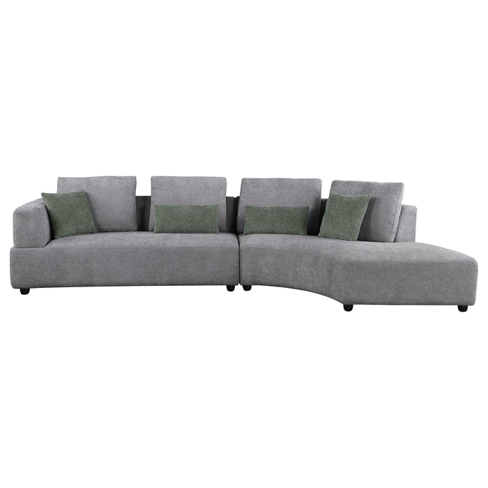 Toscano 134-inch Upholstered Sectional Sofa Grey - California Furniture (Coachella, CA)