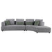 Toscano 134-inch Upholstered Sectional Sofa Grey - California Furniture (Coachella, CA)