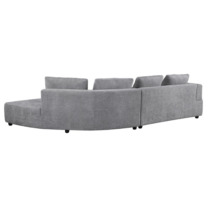 Toscano 134-inch Upholstered Sectional Sofa Grey - California Furniture (Coachella, CA)