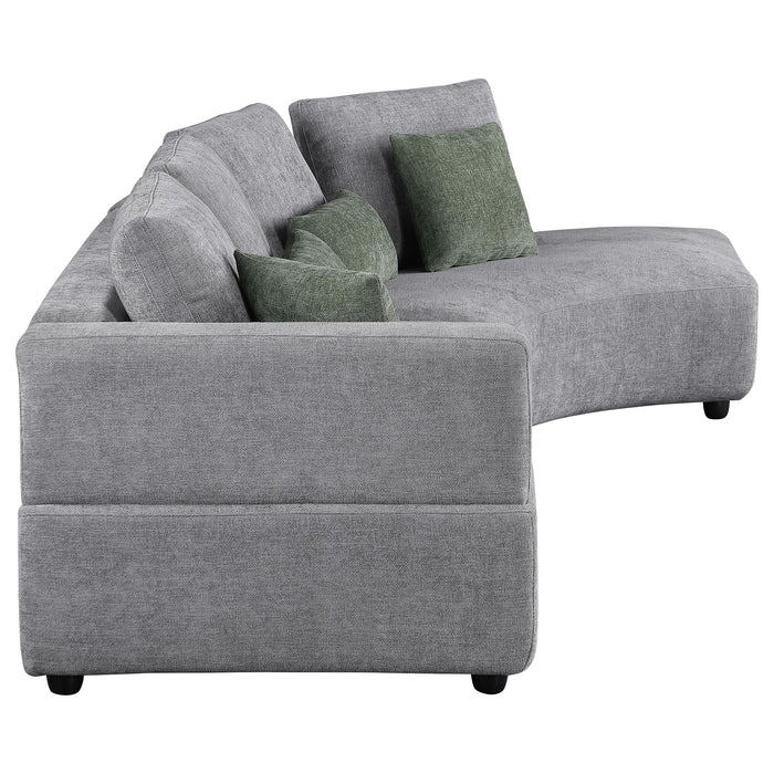 Toscano 134-inch Upholstered Sectional Sofa Grey - California Furniture (Coachella, CA)