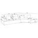 Toscano 134-inch Upholstered Sectional Sofa Grey - California Furniture (Coachella, CA)