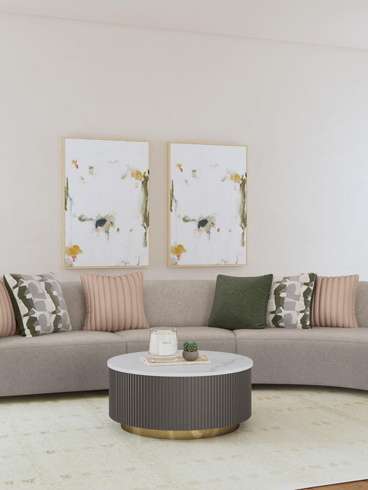 Fayette Upholstered Armless Chair Greige - California Furniture (Coachella, CA)