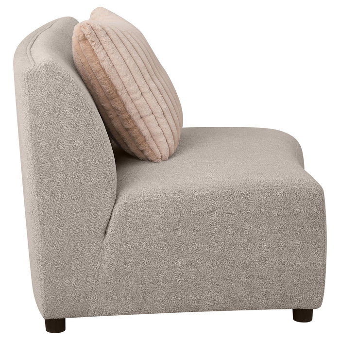 Fayette Upholstered Armless Chair Greige - California Furniture (Coachella, CA)