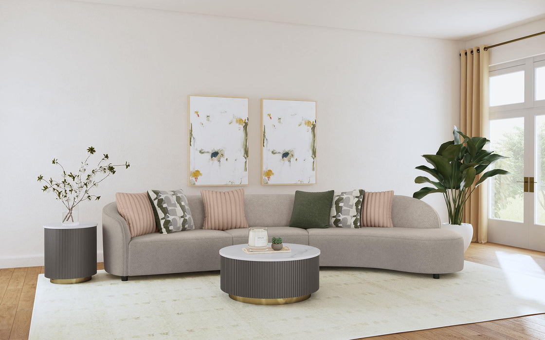 Fayette Upholstered Armless Chair Greige - California Furniture (Coachella, CA)