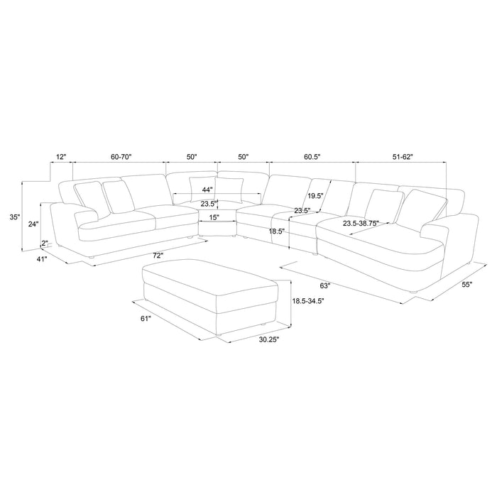 Emberson Upholstered Modular Sectional Sofa Ivory - California Furniture (Coachella, CA)