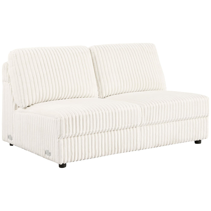Emberson Upholstered Armless Loveseat Ivory - California Furniture (Coachella, CA)