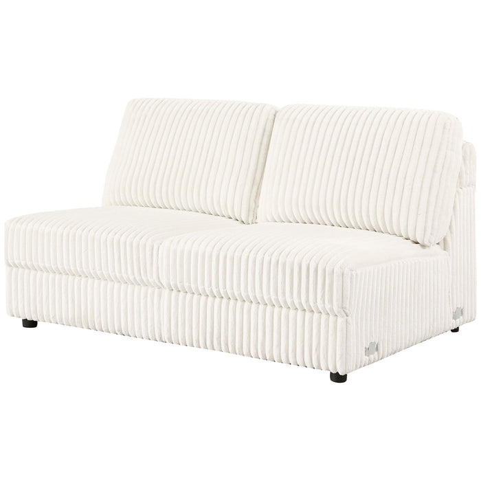 Emberson Upholstered Armless Loveseat Ivory - California Furniture (Coachella, CA)