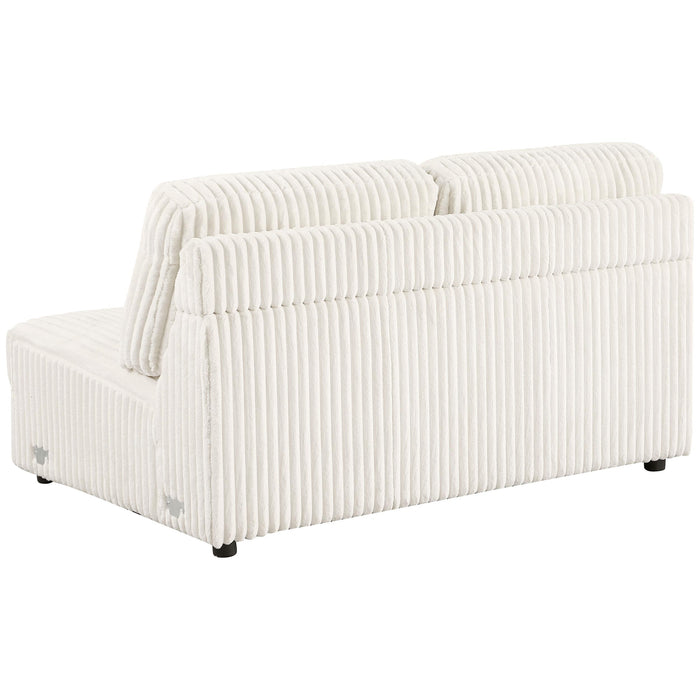 Emberson Upholstered Armless Loveseat Ivory - California Furniture (Coachella, CA)