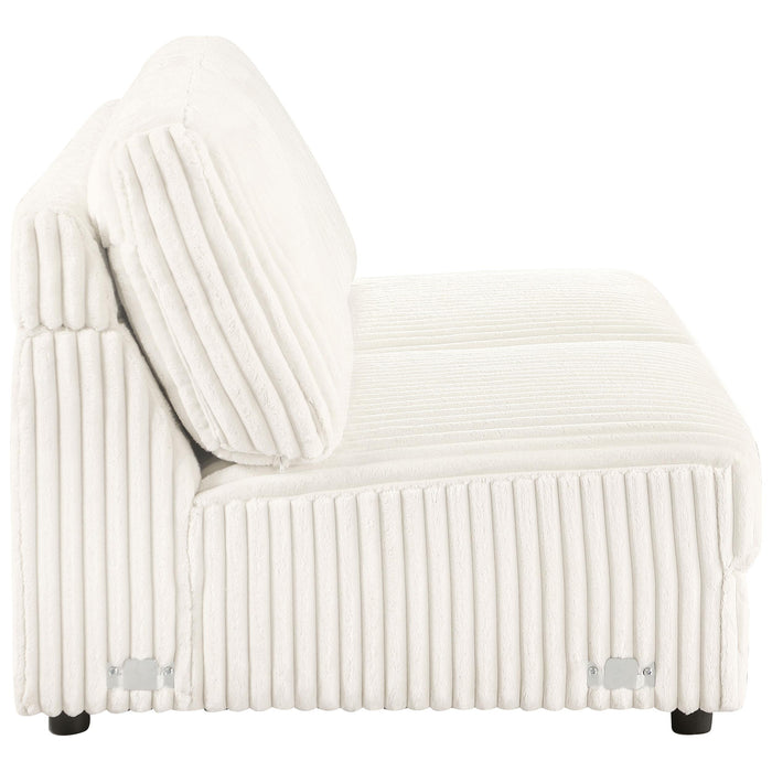 Emberson Upholstered Armless Loveseat Ivory - California Furniture (Coachella, CA)