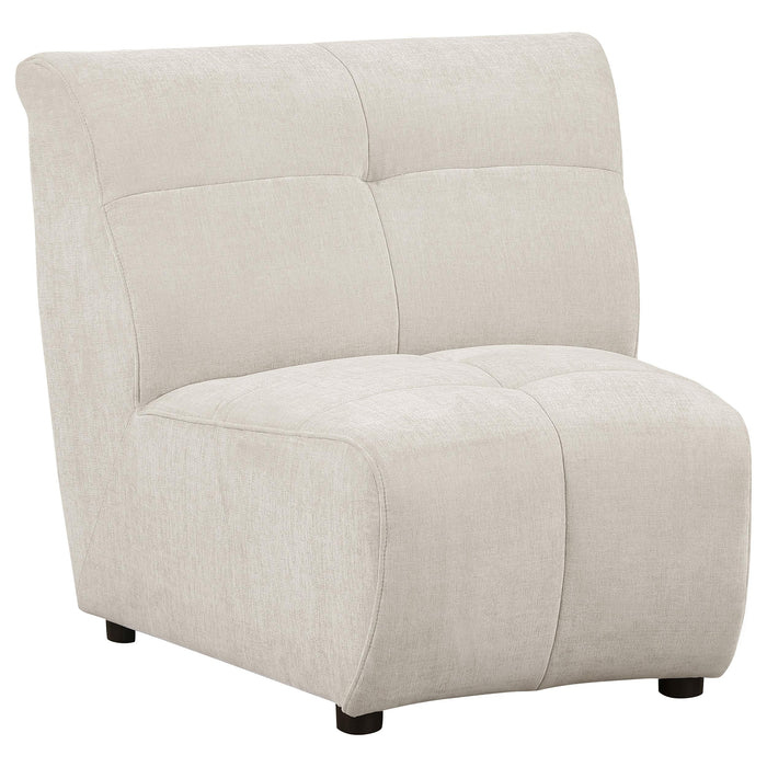 Charlotte Upholstered Curved Armless Chair Ivory - California Furniture (Coachella, CA)