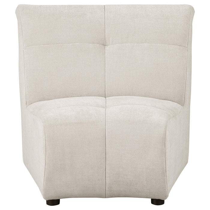 Charlotte Upholstered Curved Armless Chair Ivory - California Furniture (Coachella, CA)