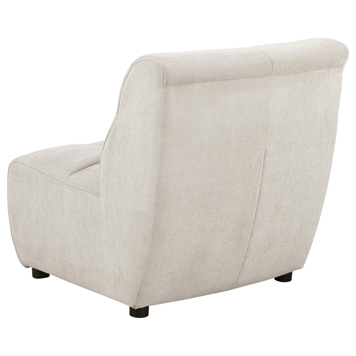 Charlotte Upholstered Curved Armless Chair Ivory - California Furniture (Coachella, CA)