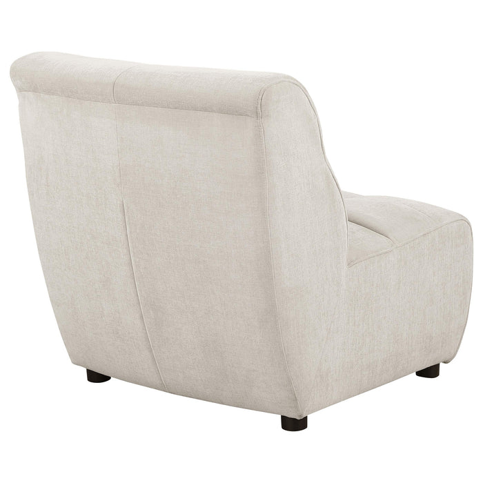 Charlotte Upholstered Curved Armless Chair Ivory - California Furniture (Coachella, CA)