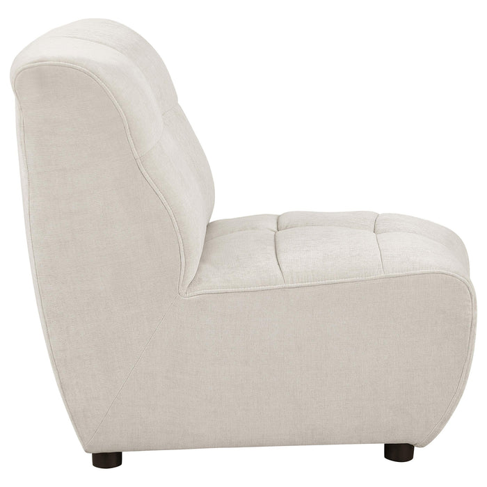 Charlotte Upholstered Curved Armless Chair Ivory - California Furniture (Coachella, CA)
