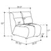 Charlotte Upholstered Curved Armless Chair Ivory - California Furniture (Coachella, CA)