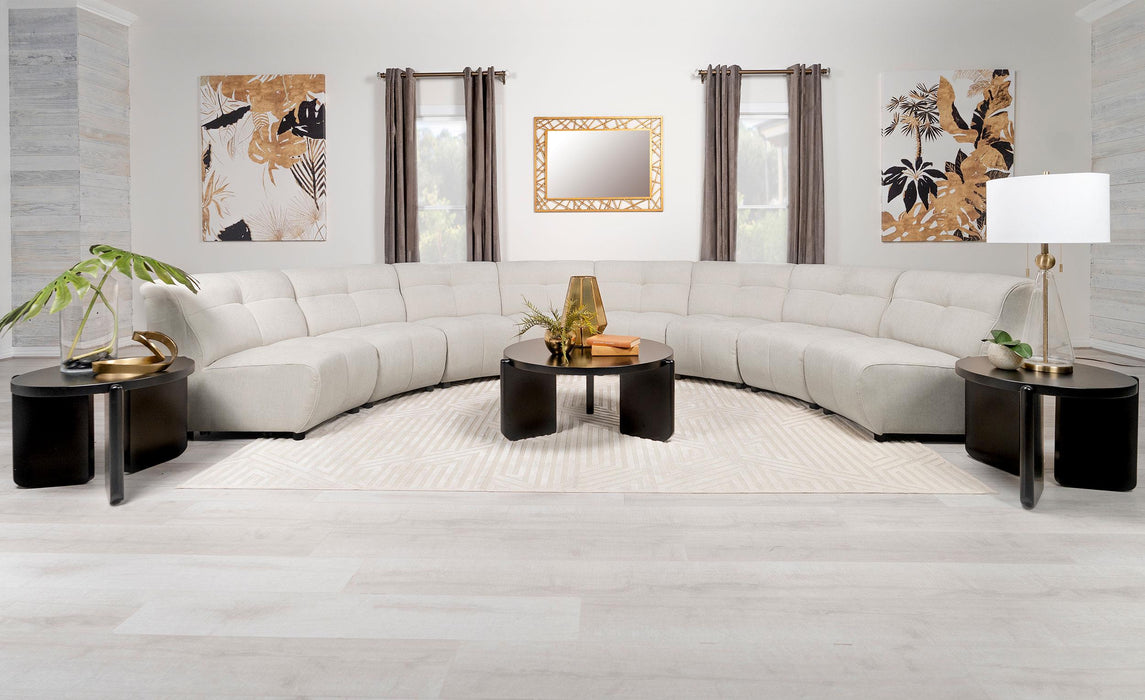 Charlotte Upholstered Curved Armless Chair Ivory - California Furniture (Coachella, CA)