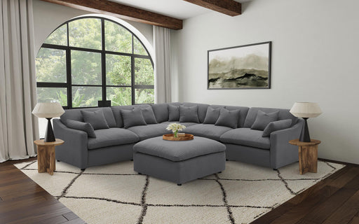Hobson 6-piece Upholstered Modular Sectional Sofa Charcoal - California Furniture (Coachella, CA)