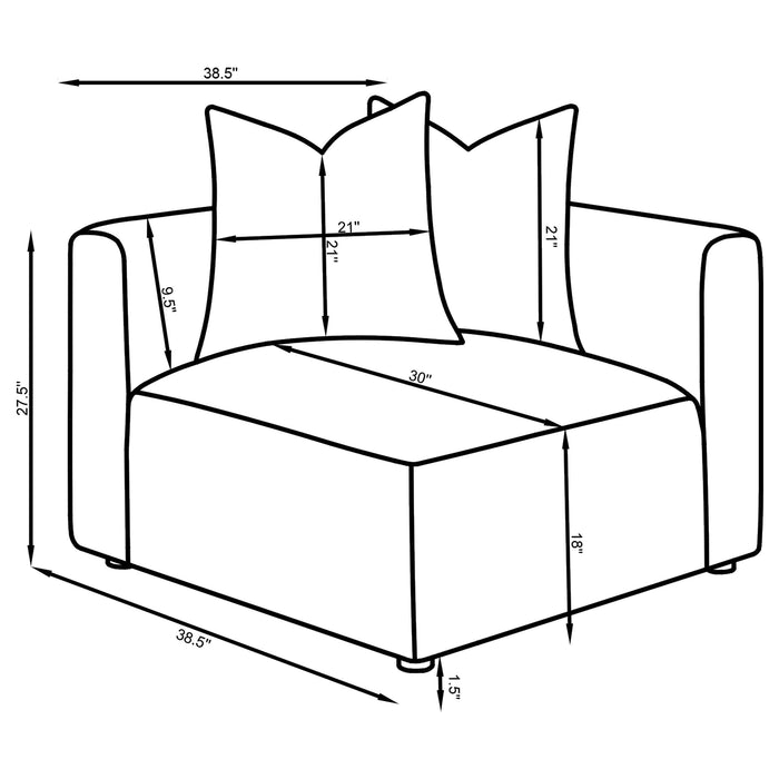 Jennifer Upholstered Corner Chair - California Furniture (Coachella, CA)