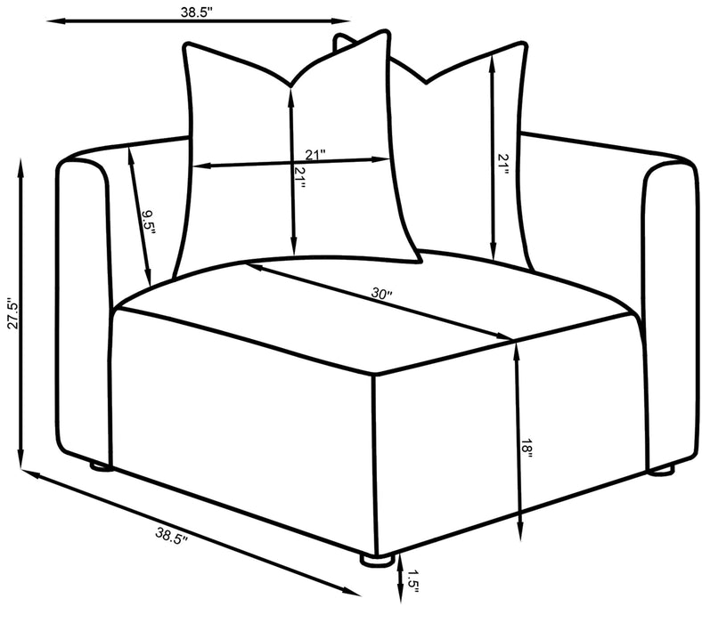 Jennifer Upholstered Corner Chair - California Furniture (Coachella, CA)