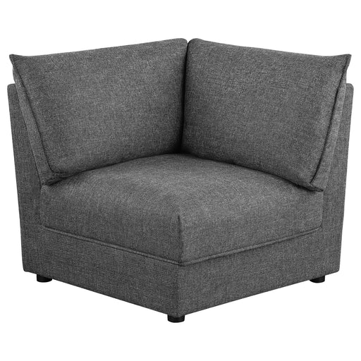 Sasha Upholstered Corner Chair Barely Black - California Furniture (Coachella, CA)