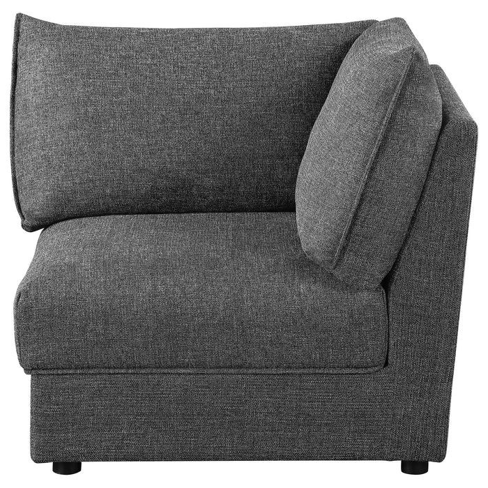 Sasha Upholstered Corner Chair Barely Black - California Furniture (Coachella, CA)