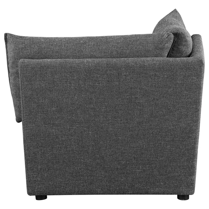 Sasha Upholstered Corner Chair Barely Black - California Furniture (Coachella, CA)