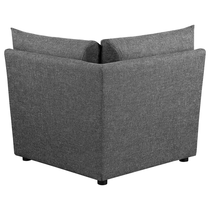 Sasha Upholstered Corner Chair Barely Black - California Furniture (Coachella, CA)