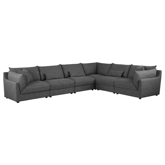 Sasha Upholstered Corner Chair Barely Black - California Furniture (Coachella, CA)
