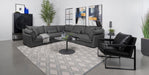 Sasha Upholstered Corner Chair Barely Black - California Furniture (Coachella, CA)